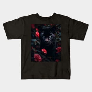 Floral Black Panther 2 Kids T-Shirt